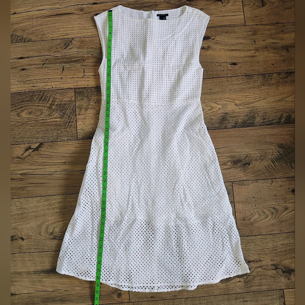 Theory White Eyelet Midi Dress